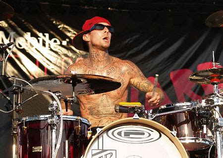 After graduating, travis had to work as a trash man and often slept on friends' couches because of his financial problems. Travis Barker - DRUMMERWORLD