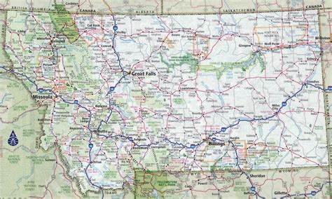 Montana State Road Map Glossy Poster Picture Photo Banner City Etsy