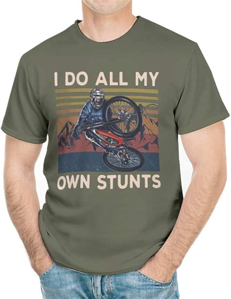Snduatwo I Do My Own Stunts T Shirts Funny Cycling Vintage Tee Shirts Clothing