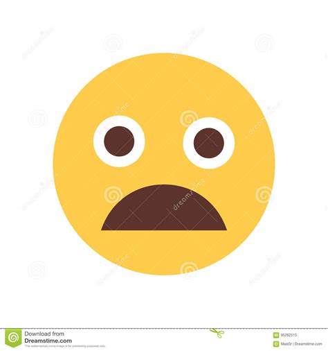 Yellow Cartoon Face Scream Shocked Emoji People Emotion Icon Stock