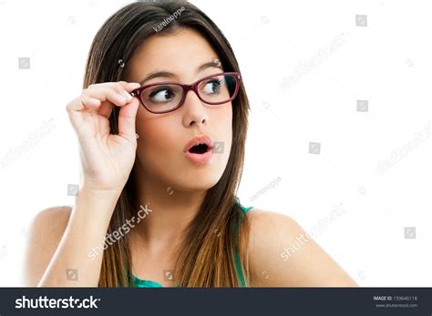 Close Up Portrait Of Cute Teen Girl Wearing Glasses