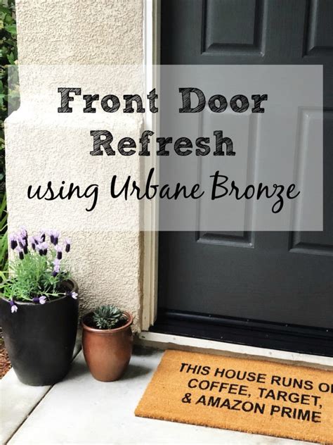 Equally timeless and trendy, this warm, earthy color with notes of grey can help you turn your home into a sanctuary against all of urbane bronze pairs well with virtually any shade of white, beige or brown, making it an excellent choice for many exterior doors. A Front Door Refresh With Urbane Bronze Paint