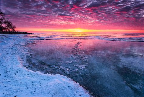 Sunset Winter Lake Ice Cold Wallpaper 1920x1300 136124 Wallpaperup