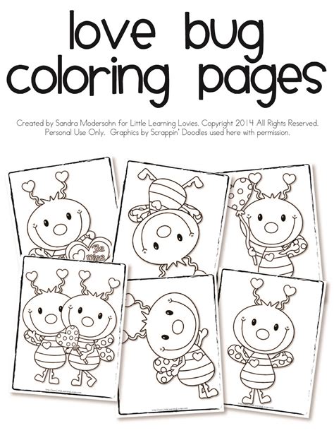 Love Bug Coloring Pages For Kids