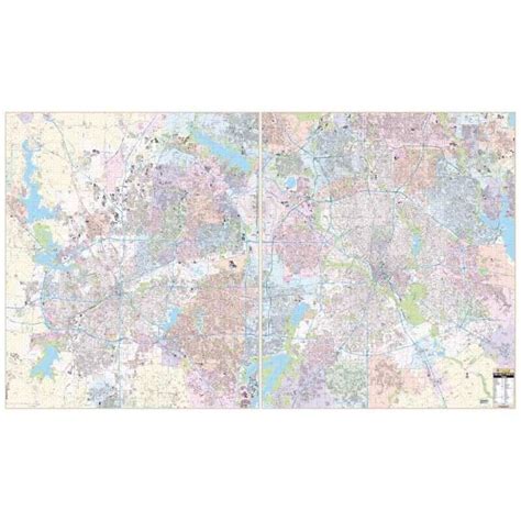 Dallas Fort Worth Tx Combo Wall Map With Zip Codes Map Shop City