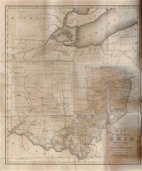 Old World Auctions Auction 130 Lot 297 Map Of The State Of Ohio