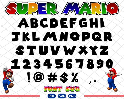Super Mario Font Svg Mario Font Letters Svg Super Mario Etsy Images