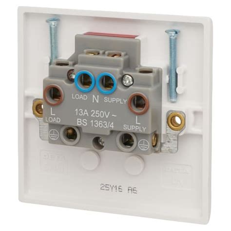 Deta Slimline 13a 1 Gang Unswitched Fused Spur With Neon White
