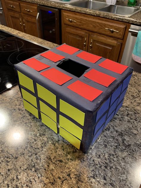 Rubix Cube Valentines Box We Made For My 8 Year Old Rubix Cube
