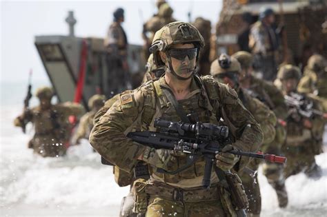 Soldiers From 2nd Royal Australian Regiment Conduct An Amphibious Beach