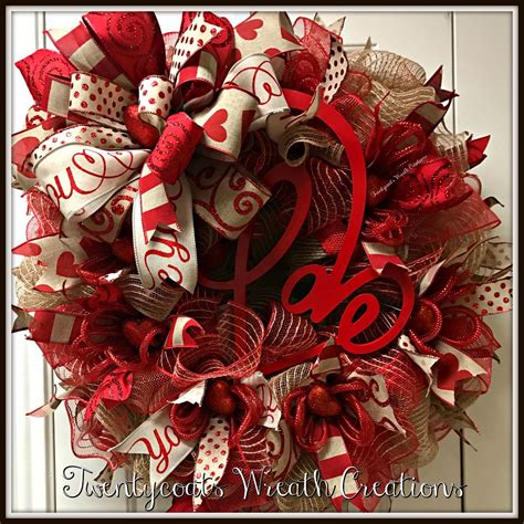 Valentines Day Deco Mesh Wreath By Twentycoats Wreath Creations 2017