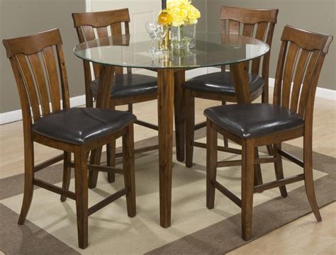 Glass Top Counter Height Table Lenn 5 Piece Counter Height Dining Set