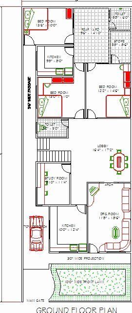 30 X 80 House Plans Elegant Autocad Free House Design 40x80 Plan3