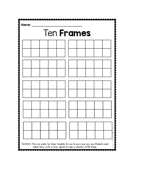 Ten Frame Anchor Chart