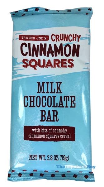 Quick Review Trader Joes Crunchy Cinnamon Squares Milk Chocolate Bar