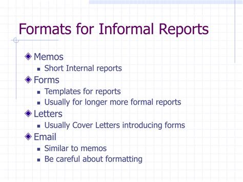 Ppt Informal Reports Powerpoint Presentation Free Download Id1319412
