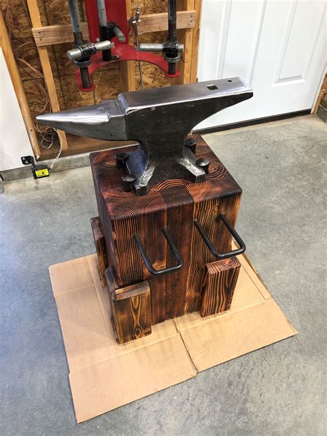 Pin By Robert Burgoyne On Homemade Anvil Stand Wood Stand Blacksmith