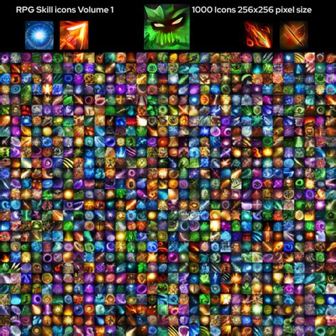 Artstation 1000 Rpg Skill Icons 256×256 Volume 1 Game Assets