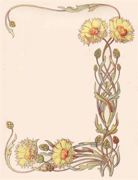 Floral Borders By Margaret Armstrong Art Nouveau Flowers Art Nouveau