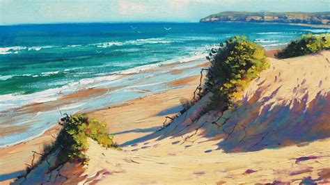 Sunny Beach Beach Painting Seascape Paintings Beach Oil Painting