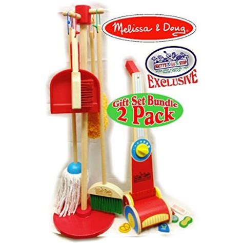 Melissa And Doug Wooden Lets Play House Dust Sweep Mop And Vacuum Up