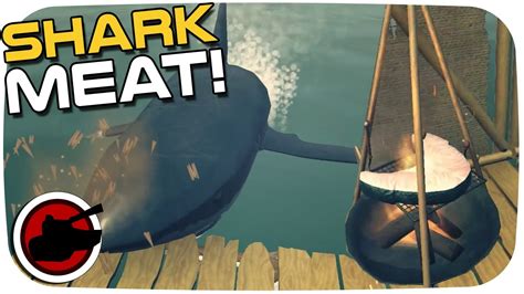 Raft Eating Shark Meat 1 Raft Survival Gameplay Youtube