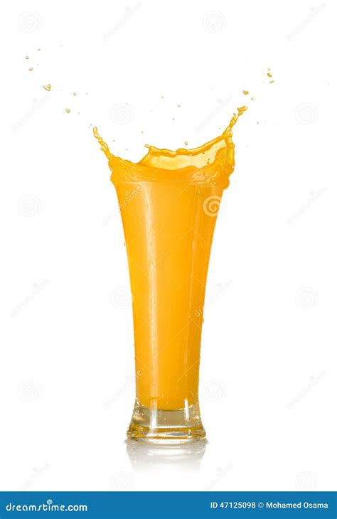 Mango Juice Splash In A Glass Stock Photo Image 47125098