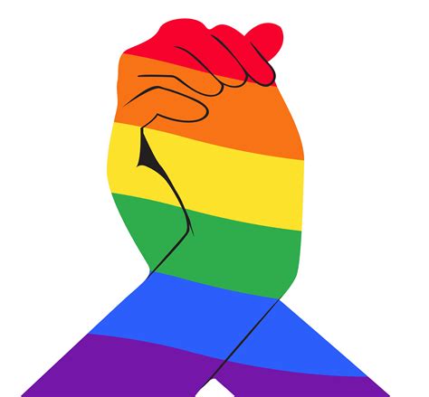 mano sosteniendo otra bandera del arco iris de la mano símbolo LGBT