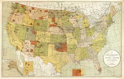 1892 Map Of Indian Reservations Territories Us Native American