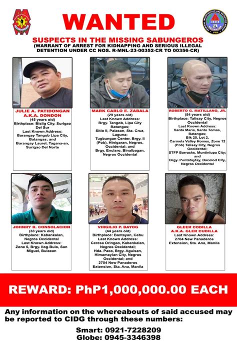 Doj To Form Tracker Teams Vs Suspects Behind Missing Sabungeros Abs Cbn News