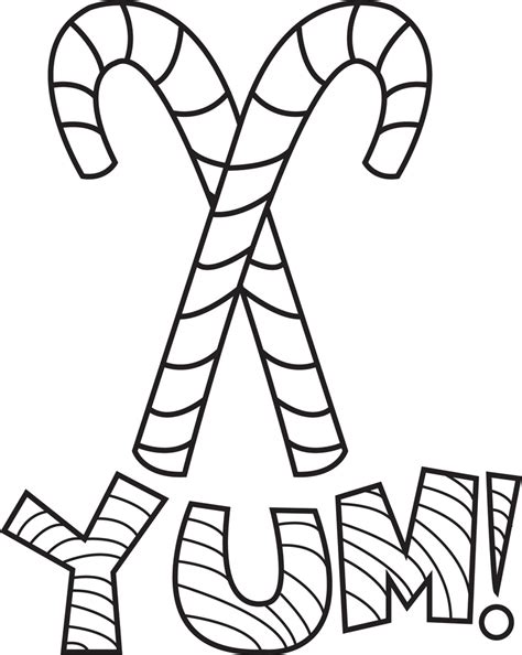Printable Candy Canes Coloring Page For Kids 2 Supplyme