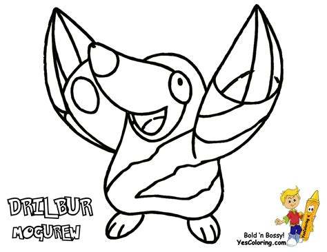 Quick Pokemon Black And White Coloring Pages Drilbur Scrafty Free
