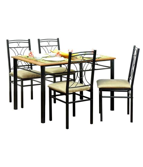 Modish sheesham wood four seater dining table set (walnut finish). FurnitureKraft 4 Seater Dining Set - Wooden Top Table: Buy ...