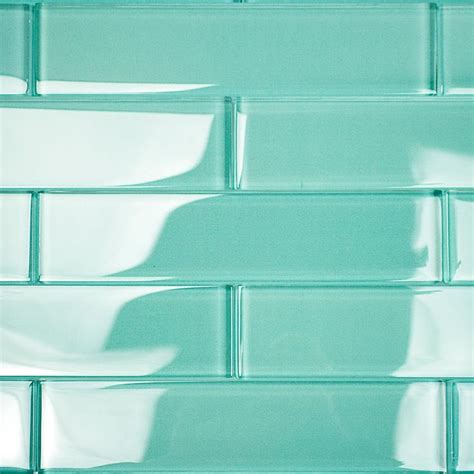Loft Tea Green 2x8 Polished Glass Subway Tile For Wall Glass Floor
