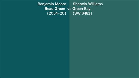 Benjamin Moore Beau Green 2054 20 Vs Sherwin Williams Green Bay Sw