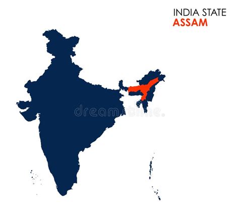 Assam Map Of Indian State Assam Map Vector Illustration Stock
