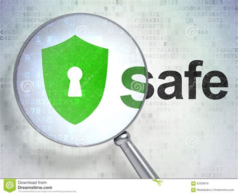 Safety Concept Shield With Keyhole And Safe With Stock Illustration