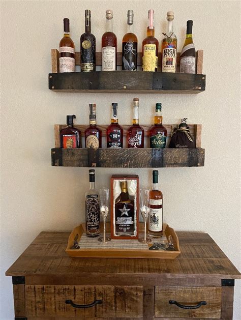 Bourbonwhiskey Barrel Stave Shelf Etsy