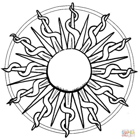 Mandala With Sun Coloring Page Free Printable Coloring Pages