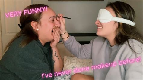 Doing Each Others Makeup Blindfolded With My Sister Youtube
