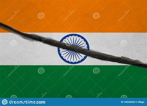 India Flag Cracked Stock Image Image Of Backdrop Background 145524553