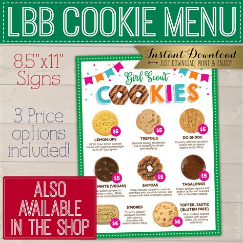 LBB Girl Scout Cookie Booth Tally Sheet Printable Sales Etsy Girl Scout Cookies Booth