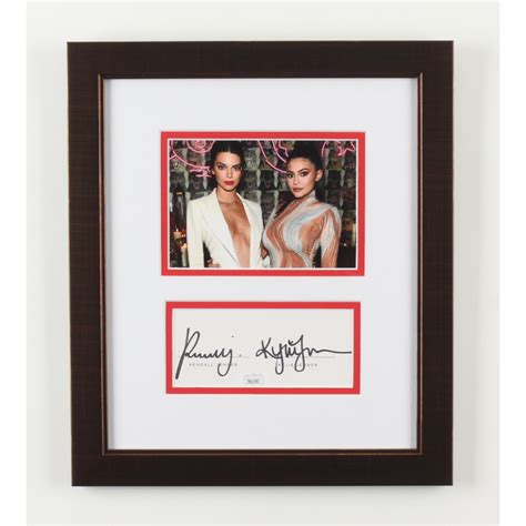 Kendall Jenner And Kylie Jenner Signed 11x13 Custom Framed Cut Display