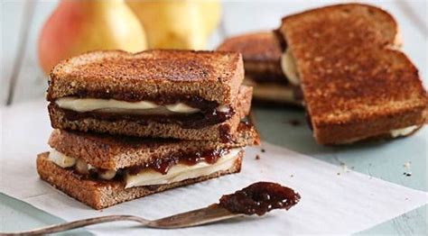 Skinnytaste Pear And Brie Gourmet Grilled Cheese Recipe The Table By