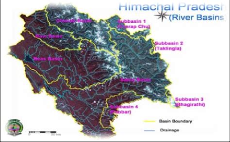 B Major River Basins And Drainage Lines Rivers Of Himachal Pradesh