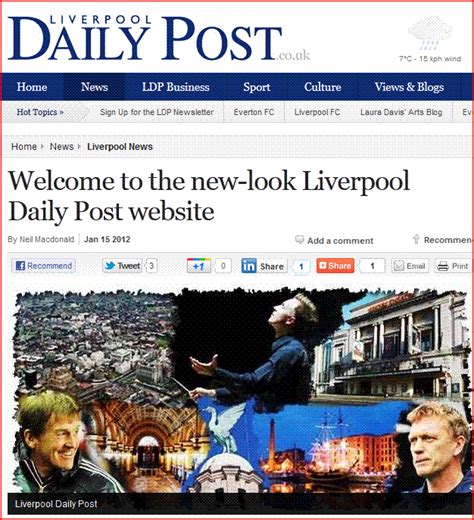 Jon Slattery First Weekly Liverpool Post Published Today But Daily