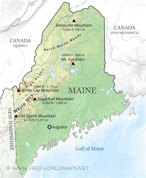 Topographical Map Of Maine Campus Map