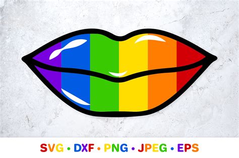 rainbow lipstick kisses svg lgbt flag lips gay pride month by labelezoka thehungryjpeg