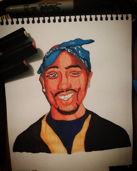 Dibujo Del Rapero Tupac Shakur Tupac Shakur Portrait Tattoo Male