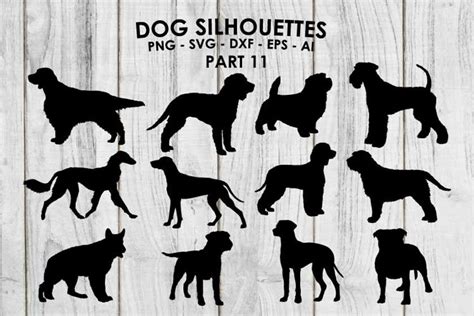 Dog Breeds Silhouette Svg And Png Print Transfer And Cut File